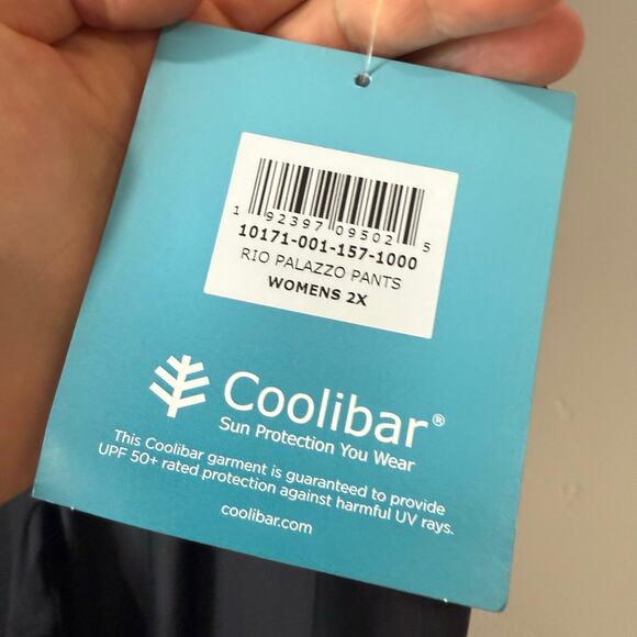 Coolibar Women's Rio Palazzo Pants Plus Size 2X NEW Black Swim Beach Resort UPF - Picture 6 of 10